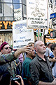 supporters of the iraq war, united for peace & justice march, herald square, nyc, august 2004