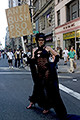 undentified protesters, united for peace & justice march, 5th avenue, nyc, august 2004