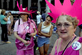 pink slips, united for peace & justice march, madsion square park, nyc, august 2004