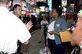 tourists tangle with police, times square, nyc, august 2004