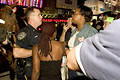 tourists tangle with police, times square, nyc, august 2004