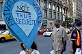 undentified protesters, herald square, nyc, august 2004