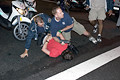 protester tackled and arrested by scooter squad, park avenue, nyc, august 2004