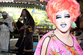 transvestites vs. israelites, undentified protesters, times square, nyc, september 2004