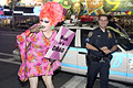 gender change for regime change, police, times square, nyc, september 2004