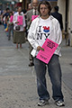 pink slip protest, broadway & park row, nyc, september 2004