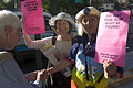 pink slip protest, broadway & city hall park, nyc, september 2004