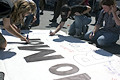 undentified protesters, union square, nyc, september 2004