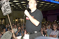 speaker, rally against corporate controlled media, radio city music hall, nyc, september 2004