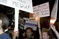 rally against corporate controlled media, 6th avenue at the fox news building, nyc, september 2004