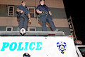 police, police van, protest during bush's nomination acceptance speech, 8th avenue & 29th street, nyc, september 2004