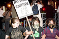 protesters refusing to move, protest during bush's nomination acceptance speech, 8th avenue & 30th street, nyc, september 2004