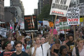 protest during bush's nomination acceptance speech, 8th avenue & 30th street, nyc, september 2004