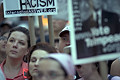 protest during bush's nomination acceptance speech, 8th avenue & 30th street, nyc, september 2004