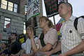 protest during bush's nomination acceptance speech, 8th avenue & 30th street, nyc, september 2004