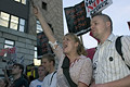 protest during bush's nomination acceptance speech, 8th avenue & 30th street, nyc, september 2004