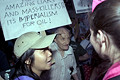 protest during bush's nomination acceptance speech, 8th avenue & 30th street, nyc, september 2004