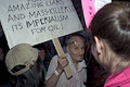 senior citizen protester, elderly protester, protest during bush's nomination acceptance speech, 8th avenue & 30th street, nyc, september 2004