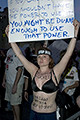 senior citizen protester, elderly protester, protest during bush's nomination acceptance speech, 8th avenue & 30th street, nyc, september 2004