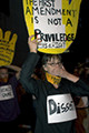 the first ammendment is a right not a priviledge, protest during bush's nomination acceptance speech, 8th avenue & 29th street, nyc, september 2004