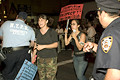 police, protesters, protest during bush's nomination acceptance speech, 8th avenue & 29th street, nyc, september 2004