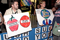 protest during bush's nomination acceptance speech, 8th avenue & 30th street, nyc, september 2004