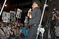 protest during bush's nomination acceptance speech, speaker, 8th avenue & 30th street, nyc, september 2004