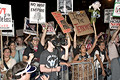 protest during bush's nomination acceptance speech, 8th avenue & 30th street, nyc, september 2004