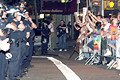 police and protesters, protest during bush's nomination acceptance speech, 8th avenue & 29th street, nyc, september 2004