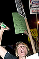 protest during bush's nomination acceptance speech, 8th avenue & 30th street, nyc, september 2004