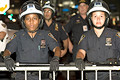 police preparing for the end of the rally, protest during bush's nomination acceptance speech, 8th avenue & 30th street, nyc, september 2004