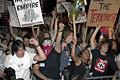 protest during bush's nomination acceptance speech, 8th avenue & 30th street, nyc, september 2004